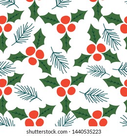 Seamless pattern with pine cones on a white background.  Vector design for wrapping paper, textile. 
