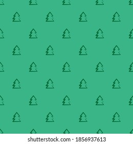 Seamless pattern with pine forest. Flat design.  Holiday New Year or Christmas vector illustration. Design element for banner, wallpaper, wrapping paper or fabric.