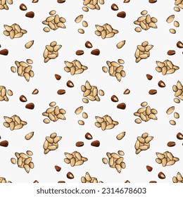 Seamless pattern with pine nuts. Design for fabric, textile, wallpaper, packaging.