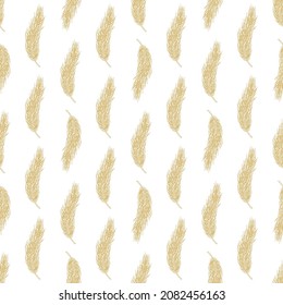 Seamless pattern of Pine tree branch, Christmas new year background, hand drawn botanical print. Vector seasonal wallpaper, winter textile fabric, paper design