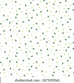 Seamless pattern with pine tree, leafless tree and young tree. Chaotic pattern with trees. Vector illustration. 