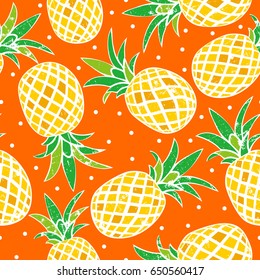 Seamless pattern of pineapple