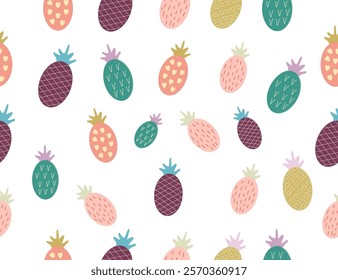 Seamless pattern pineapple. pineapple pattern Background. flat illustration pineapple background. pineapple flat illustration background.