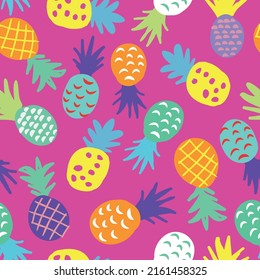 Seamless pattern with pineapple. Background for textile, fabric, stationery, Web, wrapping paper, socks and other design.