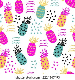 Seamless pattern with pineapple. Background for textile, fabric, stationery, clothes and other design.