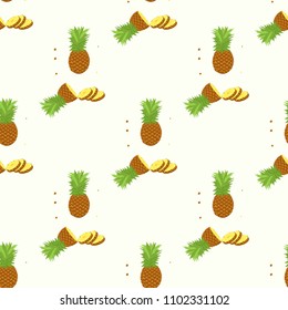 Seamless pattern. Pineapple background. Vector illustration. Perfect for invitations, greeting cards, wrapping paper, posters, fabric print eps10