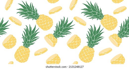 seamless pattern of Pineapple. Elegant template for fashion prints. trending Fabric fashion pattern designs.	