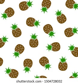 Seamless pattern with pineapple. Fashion design. Food print for tablecloth, curtain or dishcloth. Fruits sketch background – stock vector