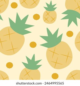 Seamless pattern with pineapple fruit