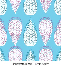 Seamless pattern pineapple fruit background