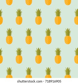 seamless pattern pineapple fruit food on green background wallpaper textiles vector