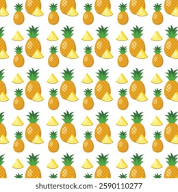 seamless pattern with pineapple fruits