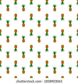 seamless pattern with pineapple on transparent background