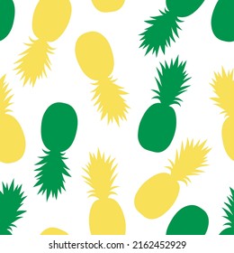 Seamless pattern pineapple silhouette vector illustration