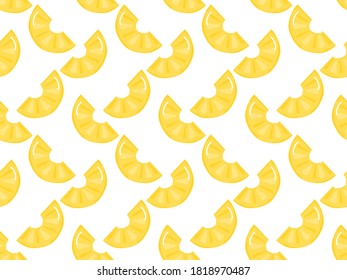 Seamless pattern with pineapple sliced on white background vector illustration. 