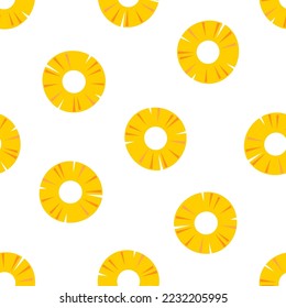 Seamless pattern with pineapple slices