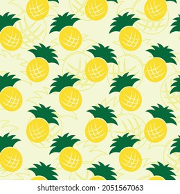seamless pattern PINEAPPLE tropical  graphic