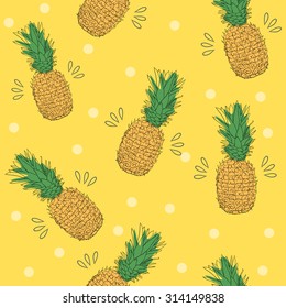 Seamless pattern with pineapple. Vector background