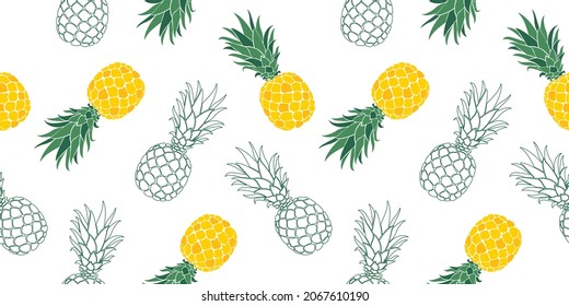 Seamless pattern with Pineapple. watercolour style Elegant template for fashion prints.