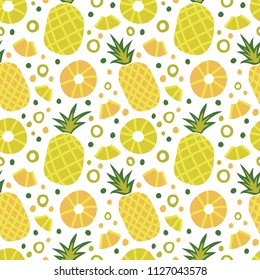 Seamless pattern with pineapples.