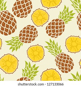 Seamless pattern with pineapples