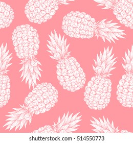 Seamless Pattern with Pineapples