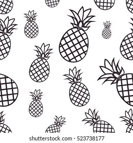 Seamless pattern with pineapples