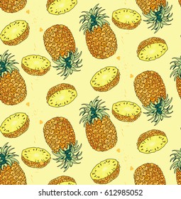 seamless pattern of pineapples.