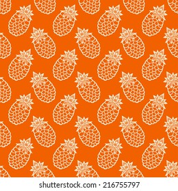 Seamless pattern with pineapples. Abstract floral repeating background. Endless print texture. Fabric design. Wallpaper