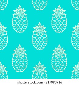 Seamless pattern with pineapples. Abstract floral repeating background. Endless print texture. Fabric design. Wallpaper