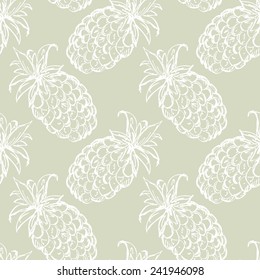 Seamless pattern with pineapples. Abstract floral repeating background. Endless print texture. Fabric design. Wallpaper 