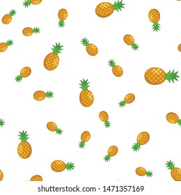 Seamless pattern of pineapples. Ananas illustrations texture background.