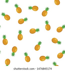 Seamless pattern of pineapples. Ananas illustrations texture background.