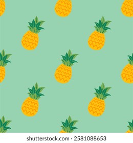 Seamless pattern with pineapples for design.