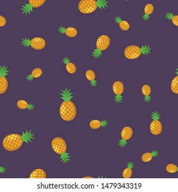 Seamless pattern of pineapples.  illustrations texture background.