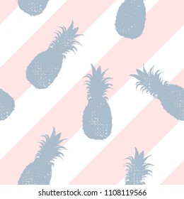 Seamless pattern Pineapples on Oblique Straight Line Background.printing wallpaper.vector illustration