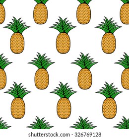 seamless pattern of pineapples on a white background