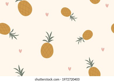 
seamless pattern with pineapples. print in Scandinavian style. can be used for fabric design, textile, packaging, business card, invitations