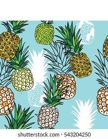 
Seamless pattern with pineapples. Stylish pattern in Scandinavian style.