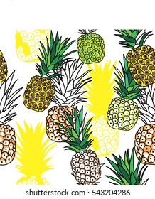 
Seamless pattern with pineapples. Stylish pattern in Scandinavian style.
