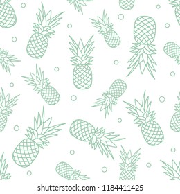 Seamless pattern with pineapples. Tropical fruit. Summer background.