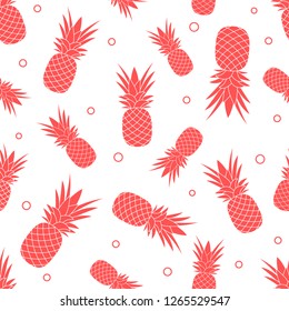 Seamless pattern with pineapples. Tropical fruit. Summer background.