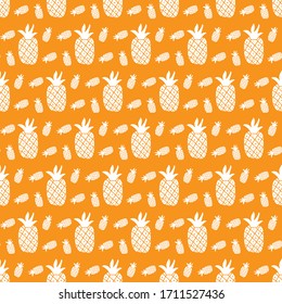 Seamless pattern with pineapples. vector background