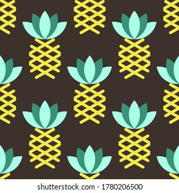 Seamless pattern with pineapples. Vector illustration