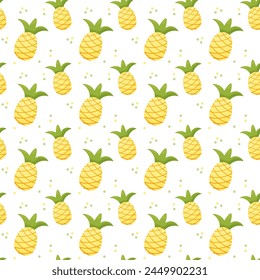 Seamless Pattern with Pineapples. vector illustration. summer time