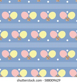 Seamless pattern with ping pong rackets and net