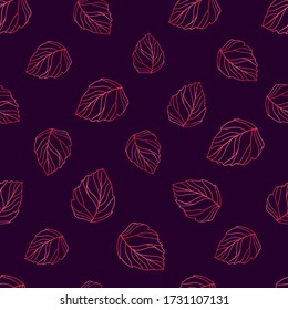 Seamless pattern. Pink abstract leaves on a dark background. Vector illustration for fabric design, print for textile, scarf, underwear and packaging. 