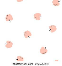 Seamless pattern with pink apples