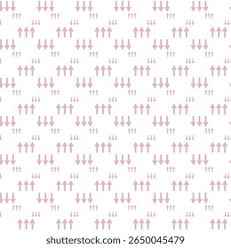 Patrón sin fisuras de motivos de flecha rosa sobre fondo blanco