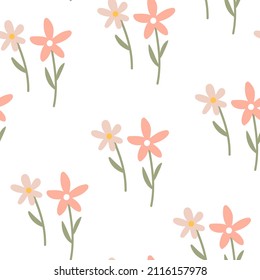 Patrón sin foco con flores rosadas florecientes. Fondo vectorial. 
Diseño para papel tapiz, fondo de página web, textil, papel envolvente.